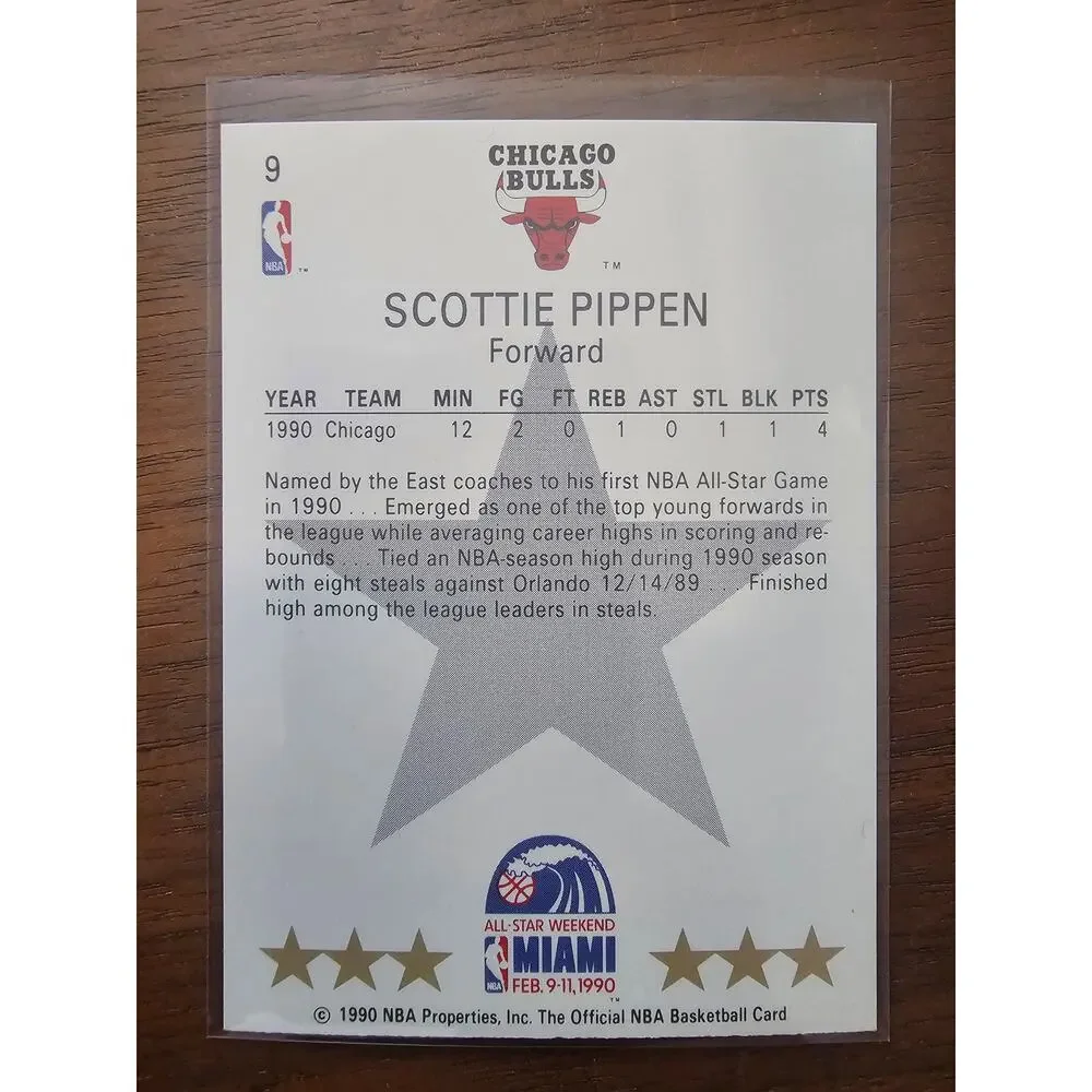 Scottie Pippen 1990-1991 NBA Hoops #9 - All Star - Chicago Bulls - Fresh Pull